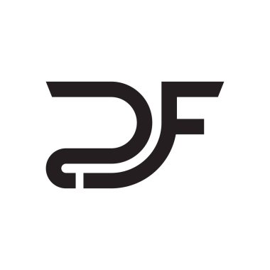 df ilk harf vektör logo simgesi
