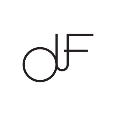 df ilk harf vektör logo simgesi