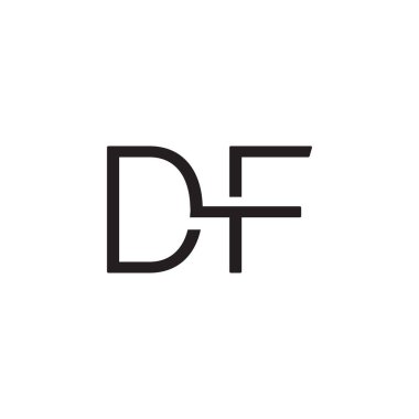 df ilk harf vektör logo simgesi
