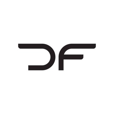 df ilk harf vektör logo simgesi