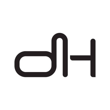 dh ilk harf vektör logo simgesi