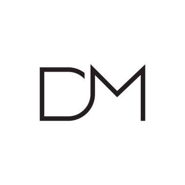 dm ilk harf vektör logo simgesi