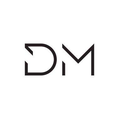 dm ilk harf vektör logo simgesi