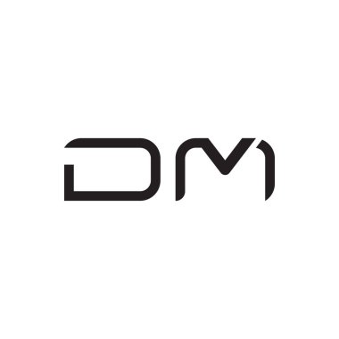 dm ilk harf vektör logo simgesi