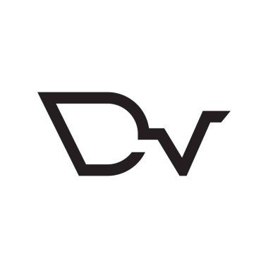 dv ilk harf vektör logo simgesi