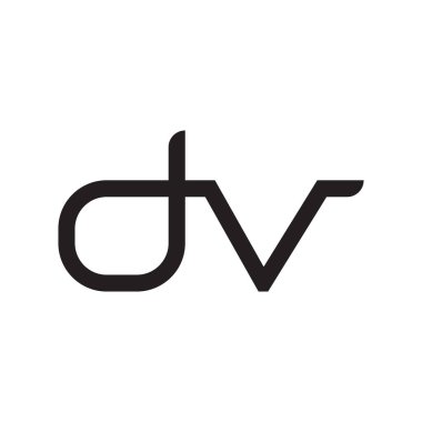 dv ilk harf vektör logo simgesi