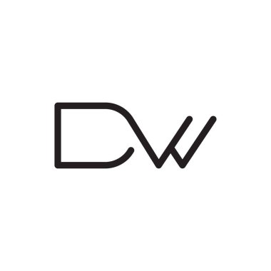 dw ilk harf vektör logo simgesi