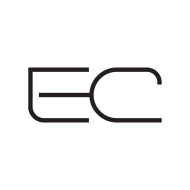 ec ilk harf vektör logosu simgesi