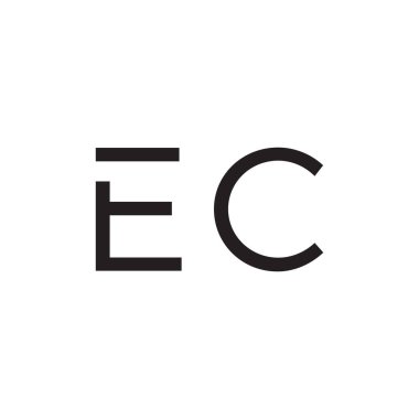 ec ilk harf vektör logosu simgesi