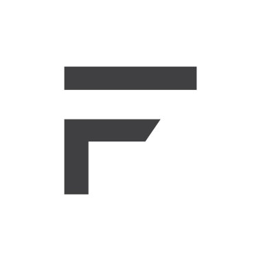 f ilk harf vektör logo simgesi