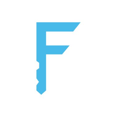 f ilk harf vektör logo simgesi