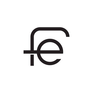 fe ilk harf vektör logo simgesi