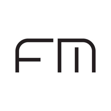 fm ilk harf vektör logo simgesi