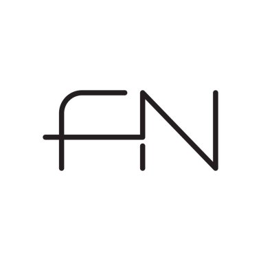 fn ilk harf vektör logosu simgesi