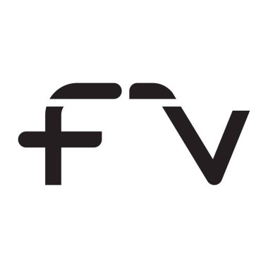 fv ilk harf vektör logo simgesi