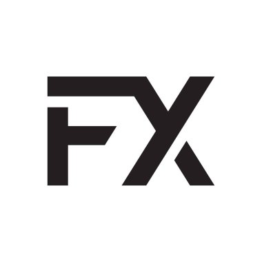 fx ilk harf vektör logo simgesi