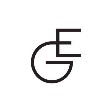 ge ilk harf vektör logo simgesi