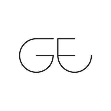 ge ilk harf vektör logo simgesi