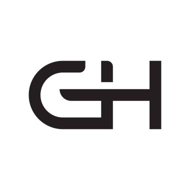 gh ilk harf vektör logo simgesi