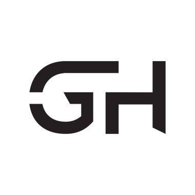 gh ilk harf vektör logo simgesi
