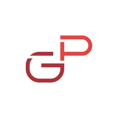 gp ilk harf vektör logo simgesi