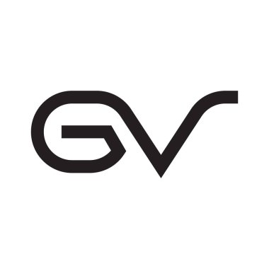 gv ilk harf vektör logo simgesi