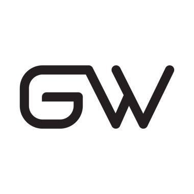 gw ilk harf vektör logo simgesi