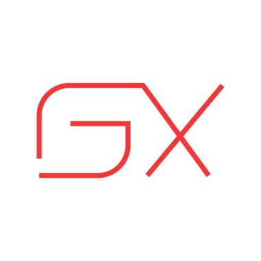 gx ilk harf vektör logo simgesi