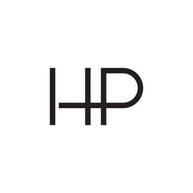 hp ilk harf vektör logo simgesi