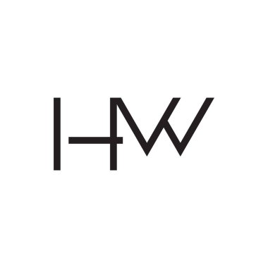 hw ilk harf vektör logo simgesi