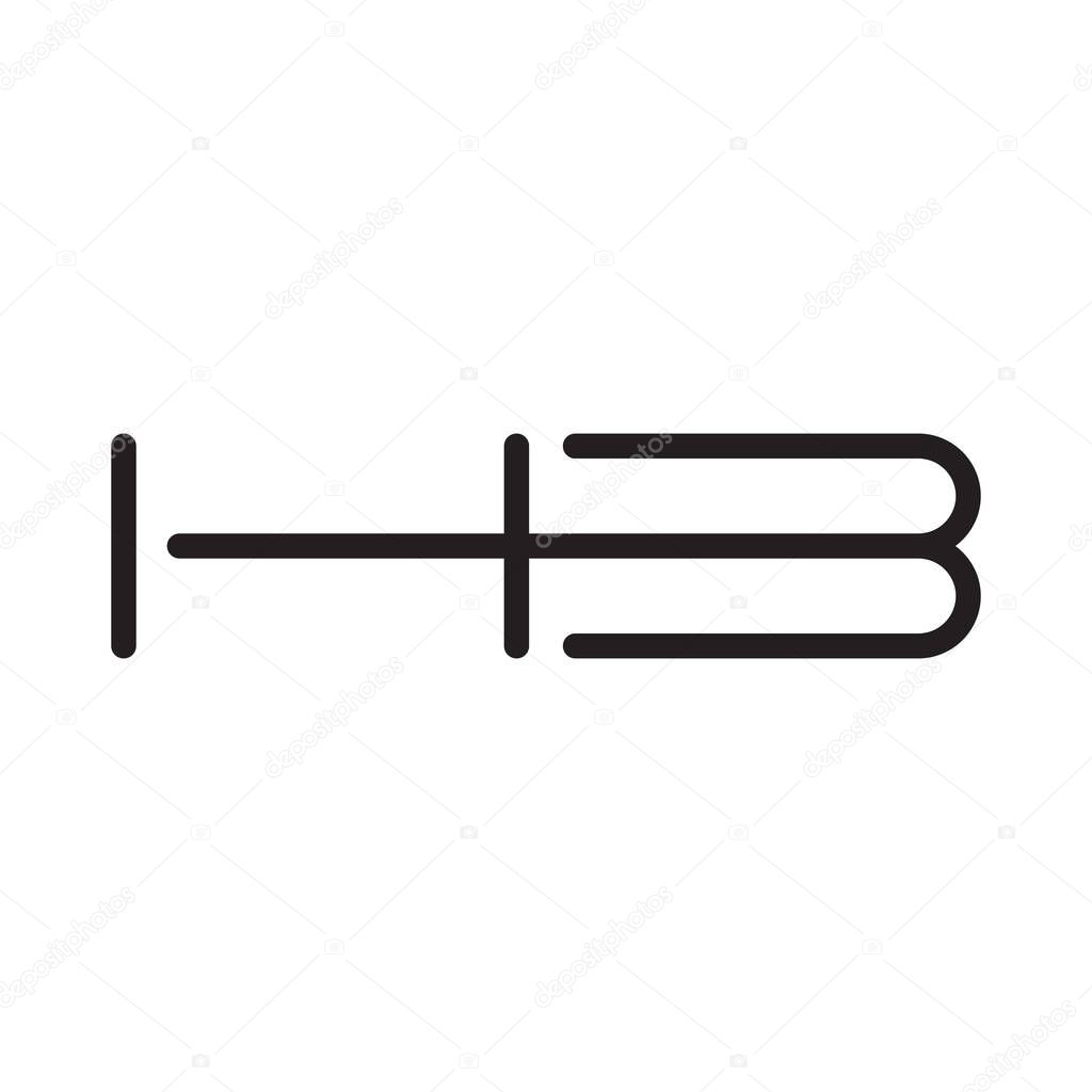 Hb initial letter vector logo icon