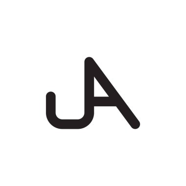 ja ilk harf vektör logosu simgesi