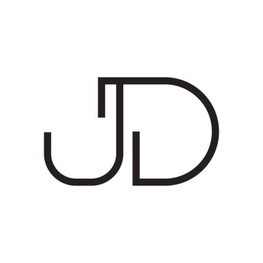 jd ilk harf vektör logo simgesi