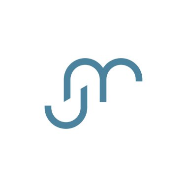 jm ilk harf vektör logo simgesi