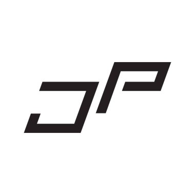 jp ilk harf vektör logo simgesi
