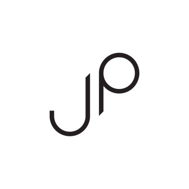 jp ilk harf vektör logo simgesi