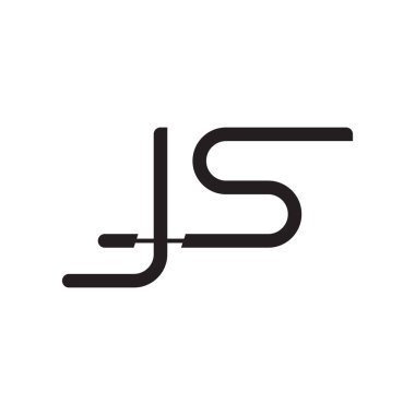 js ilk harf vektör logo simgesi