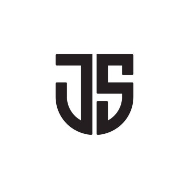 js ilk harf vektör logo simgesi