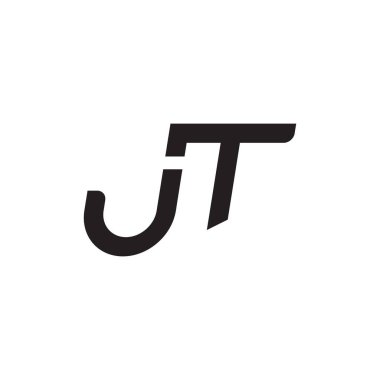 jt ilk harf vektör logo simgesi