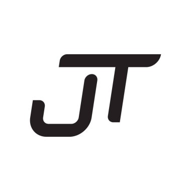 jt ilk harf vektör logo simgesi