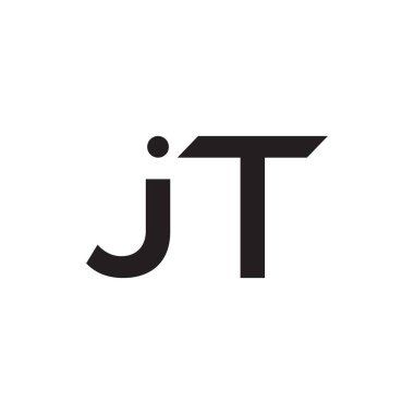 jt ilk harf vektör logo simgesi