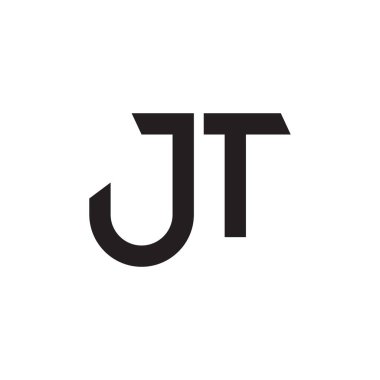 jt ilk harf vektör logo simgesi