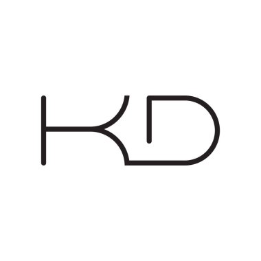 kd ilk harf vektör logo simgesi