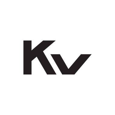 kv ilk harf vektör logo simgesi