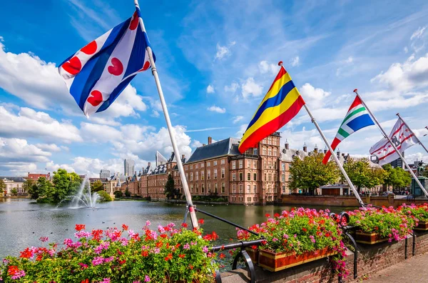 Bandiere Delle Province Olandesi All Aia Paesi Bassi — Foto Stock