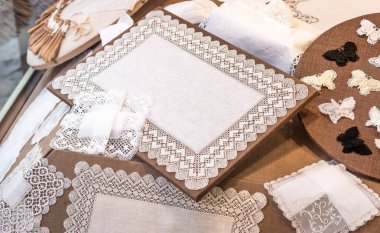 El yapımı Belçika pamuk danteli, Bruges 'den tekstil..