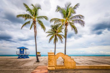 Hollywood plaj manzarası, Florida, ABD.