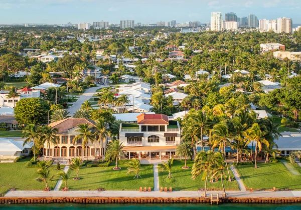 Maisons Luxe Près Voie Navigable Intracôtière Fort Lauderdale Floride — Photo