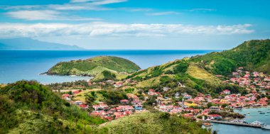 Panoramic landscape view of Terre-de-Haut, Guadeloupe, Les Saintes, Caribbean Sea. clipart