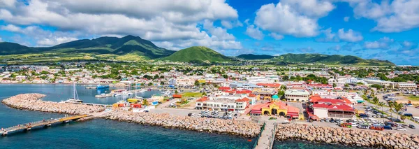 Svatý Kryštof Nevis Karibik Panoramatický Výhled Přístav Zante Basseterre — Stock fotografie